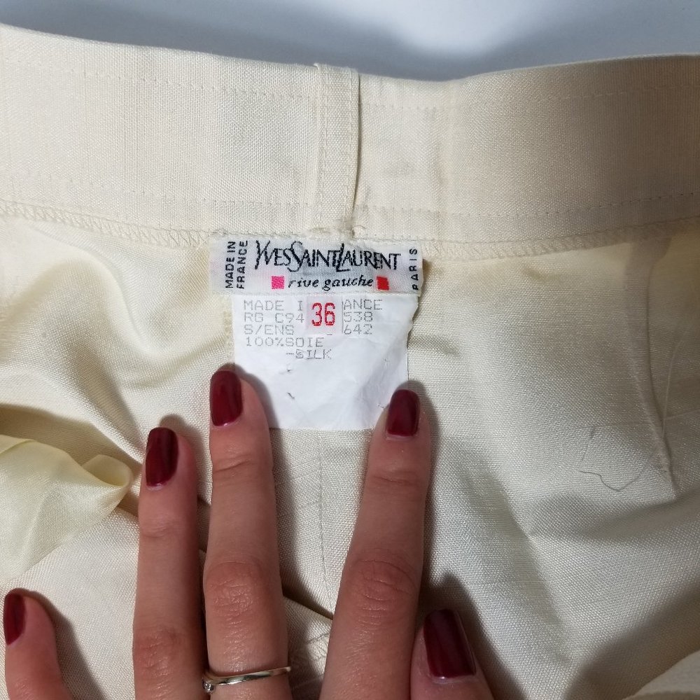 Vintage Yves Saint Laurent Ivory Pant Suit - Picture 10 of 15